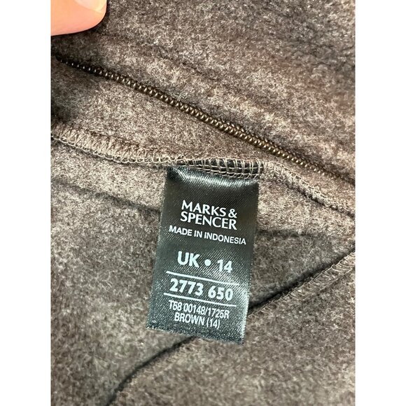 Marks & Spencer‎ Faux Fur Trim Brown Fleece Vest UK 14 - Picture 6 of 8